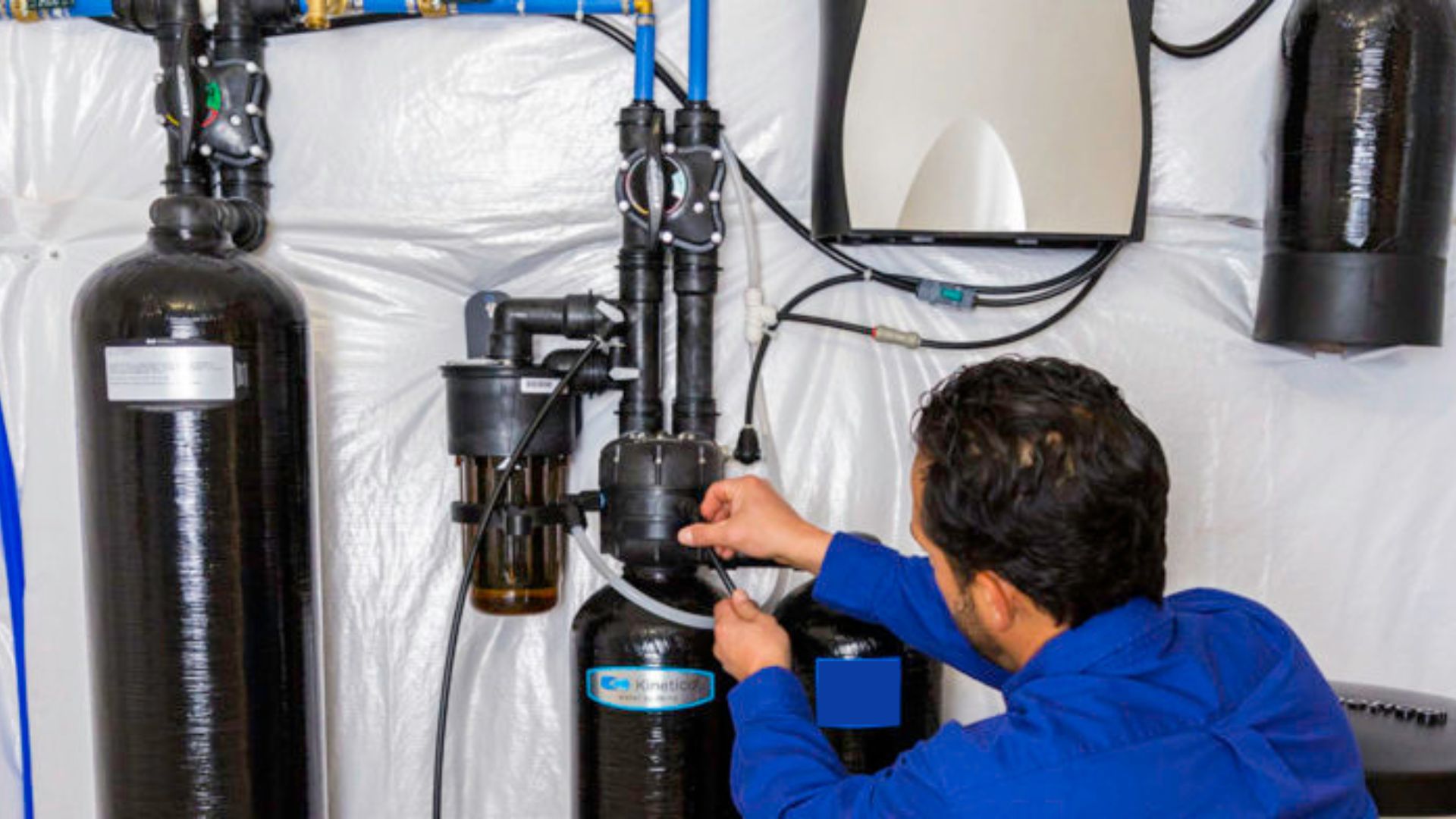 Installation of water softener by plumbers