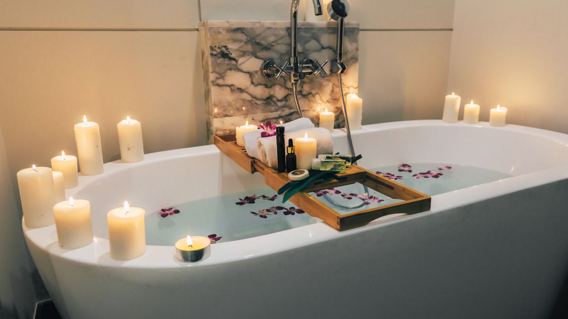 Bathroom accessories with a spa-inspired feel, perfect for plumbers